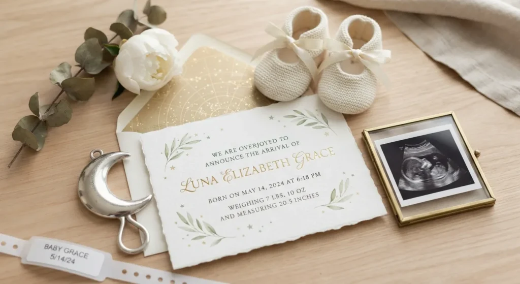 baby birth announcement captions